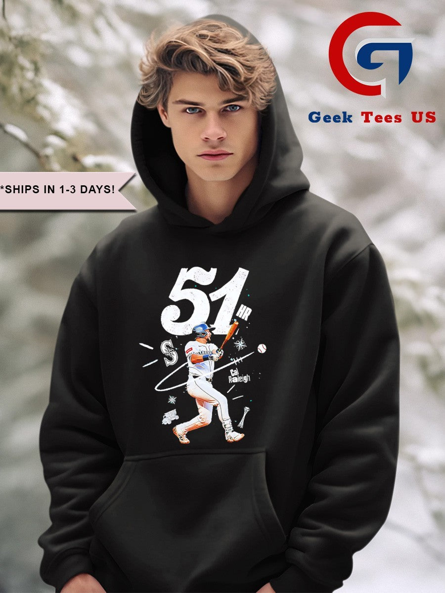 Cal Raleigh Seattle Mariners Reach 51 HR MLB 2025 shirt