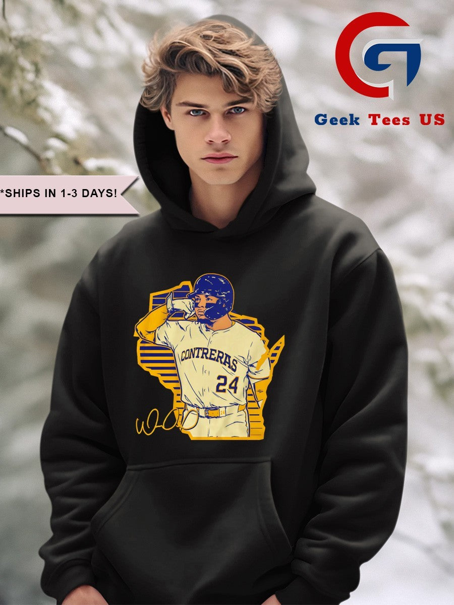 Call the ‘Pen William Contreras Milwaukee Brewers baseball State Map signature shirt
