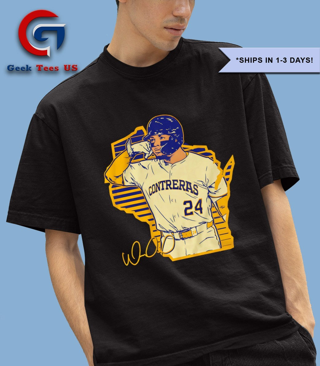 Call the ‘Pen William Contreras Milwaukee Brewers baseball State Map signature shirt