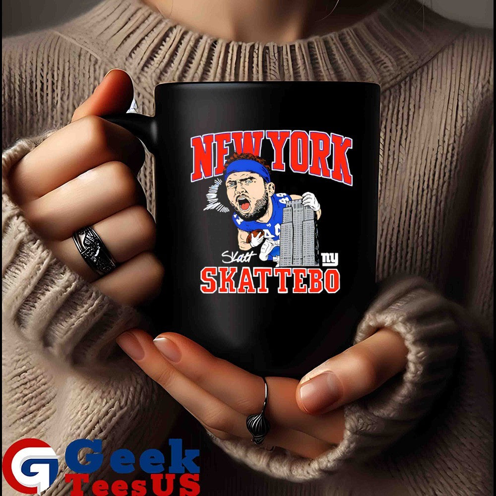 Cam Skattebo New York Giants football New York City caricature signature shirt