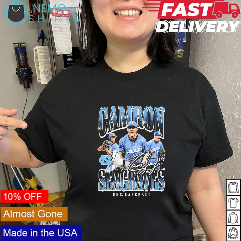 Camron Seagraves North Carolina Heels baseball player graphic shirt