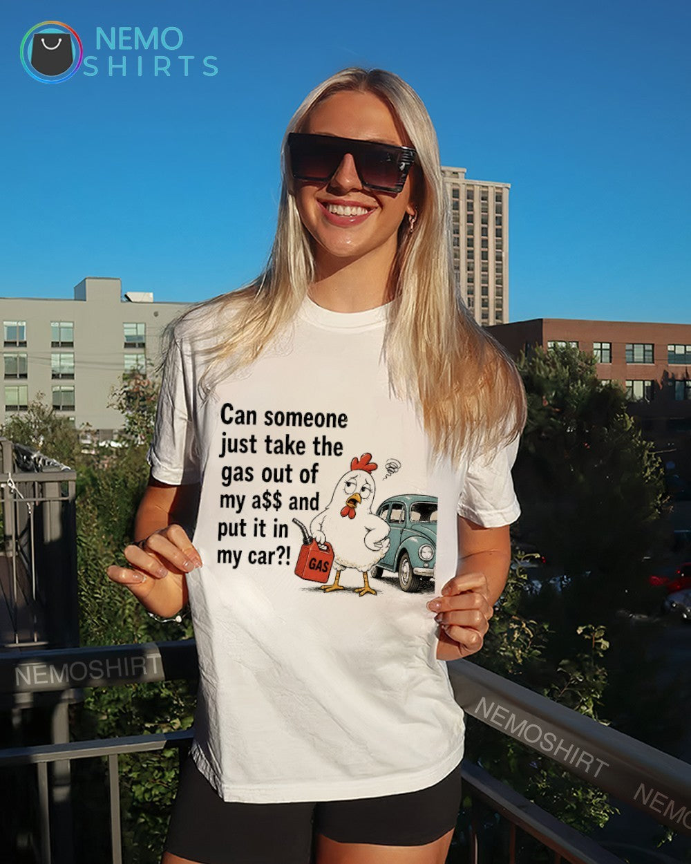 Can someone just take the gas out of my ass and put it in my car chicken shirt