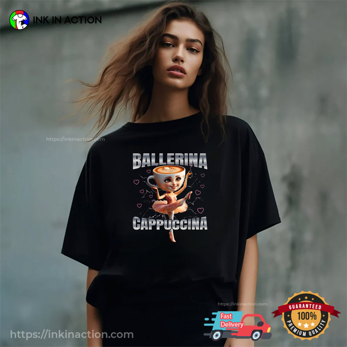 Cappuccina Ballerina Cappuccino Coffee Ballet Dance Brainrot Meme T-shirt