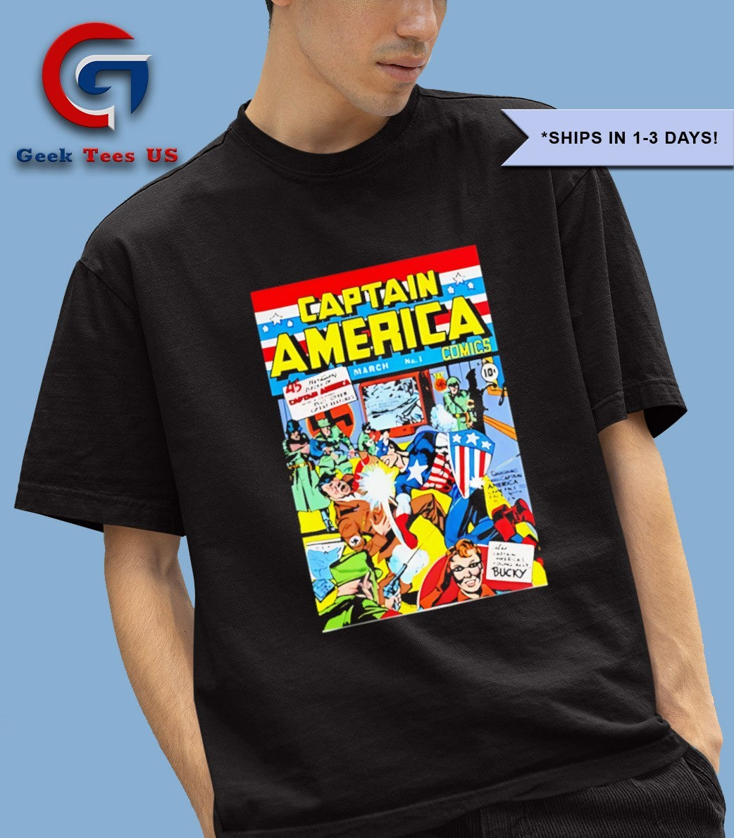 Captain America Punching Hitler comic shirt