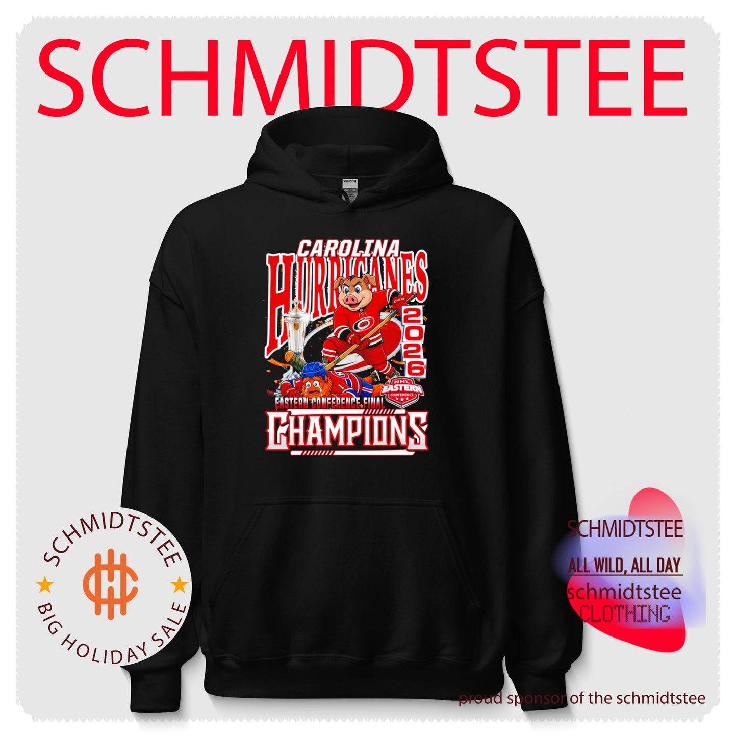 Carolina Hurricanes 2026 Eastern Conference Champions beat Montreal Canadiens mascot shirt