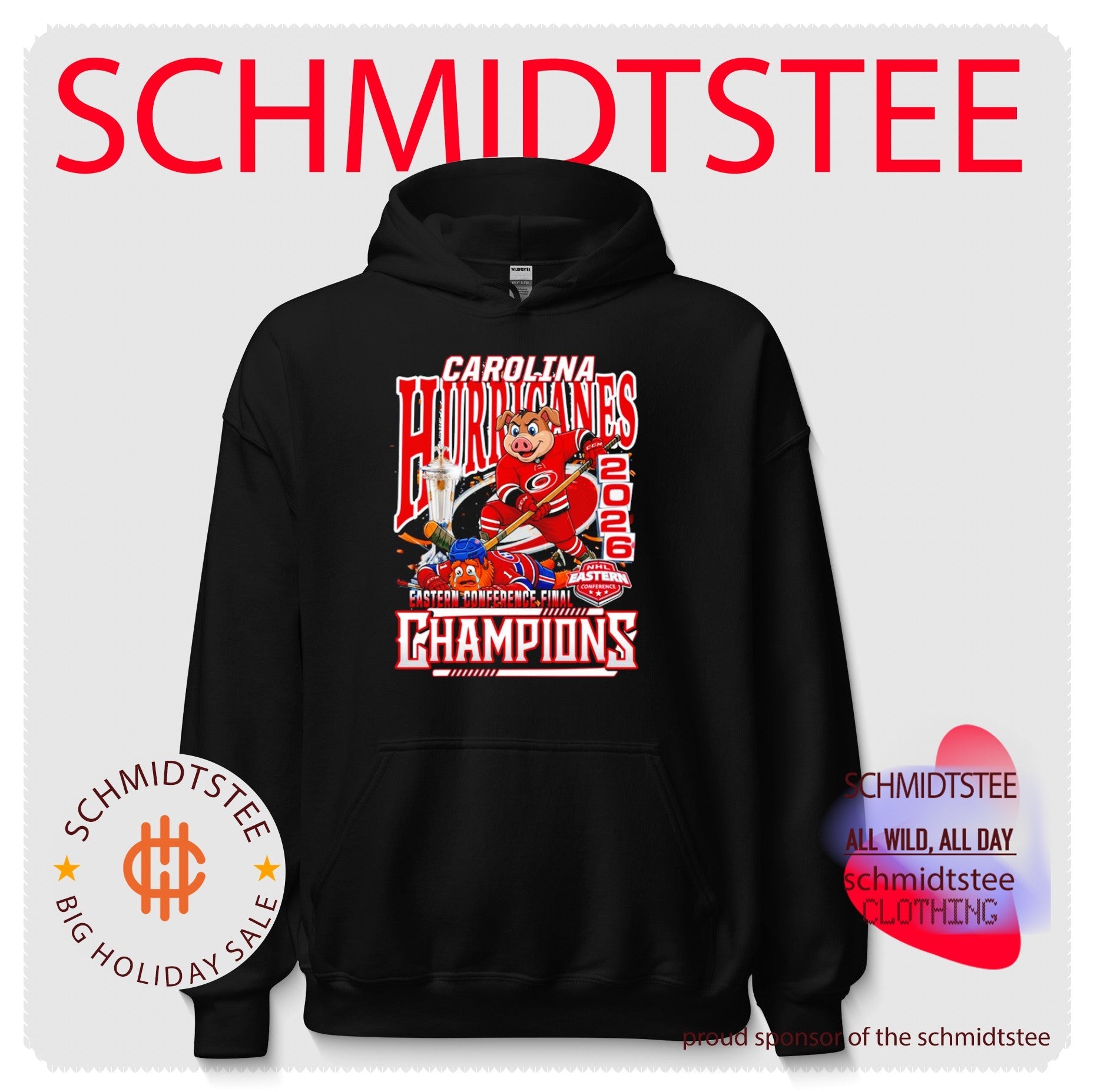 Carolina Hurricanes 2026 Eastern Conference Champions beat Montreal Canadiens mascot shirt