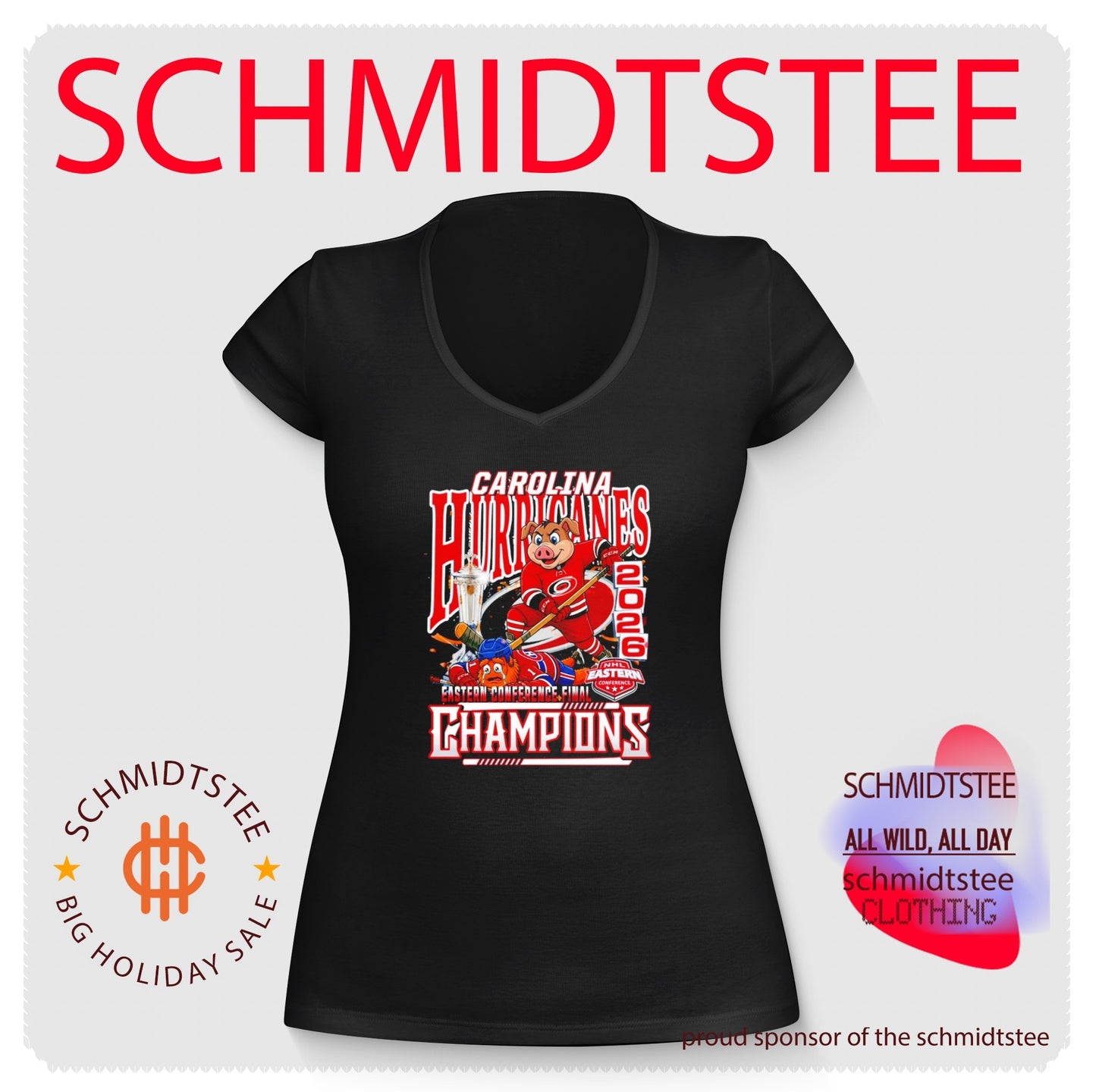Carolina Hurricanes 2026 Eastern Conference Champions beat Montreal Canadiens mascot shirt