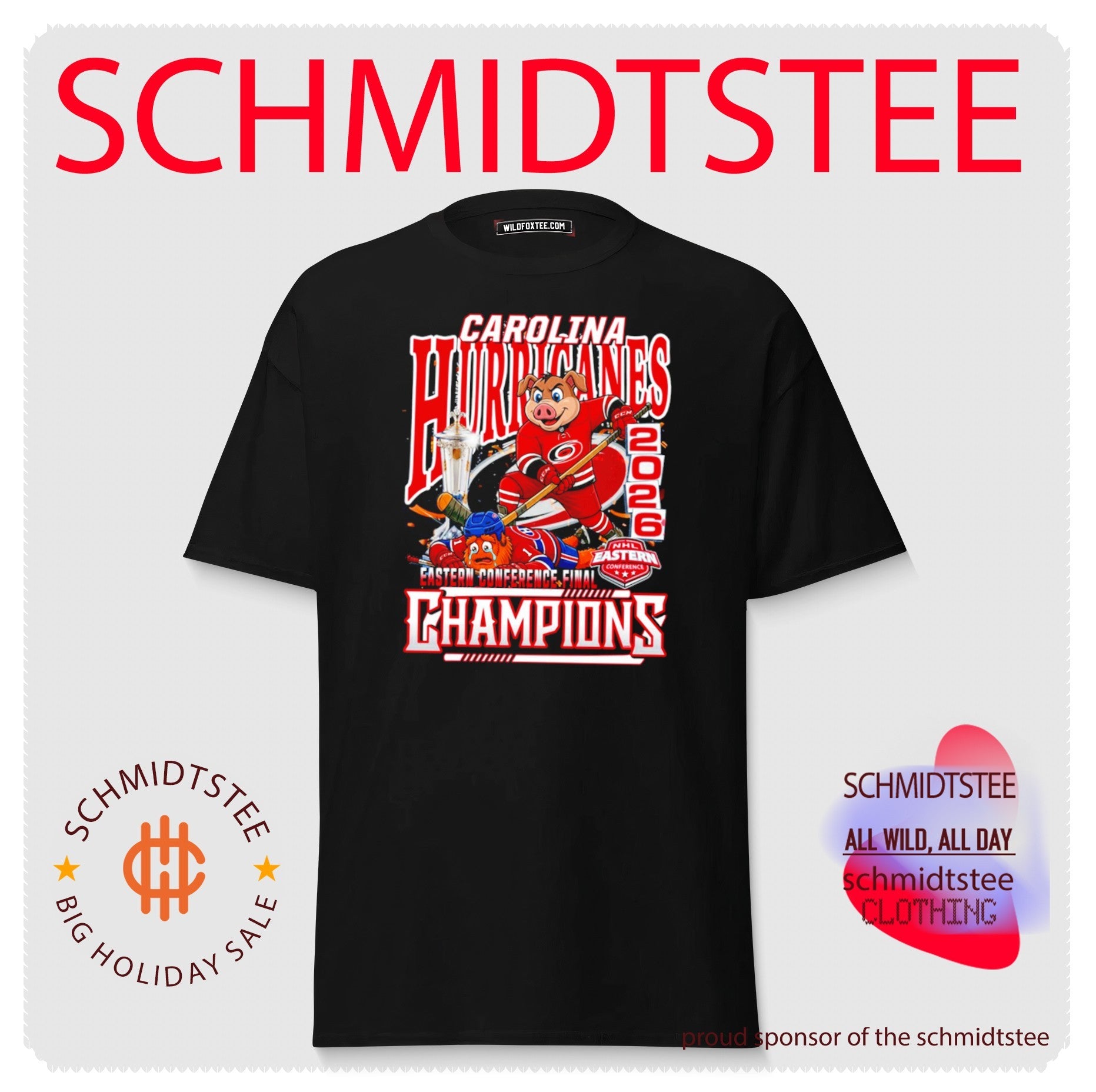 Carolina Hurricanes 2026 Eastern Conference Champions beat Montreal Canadiens mascot shirt