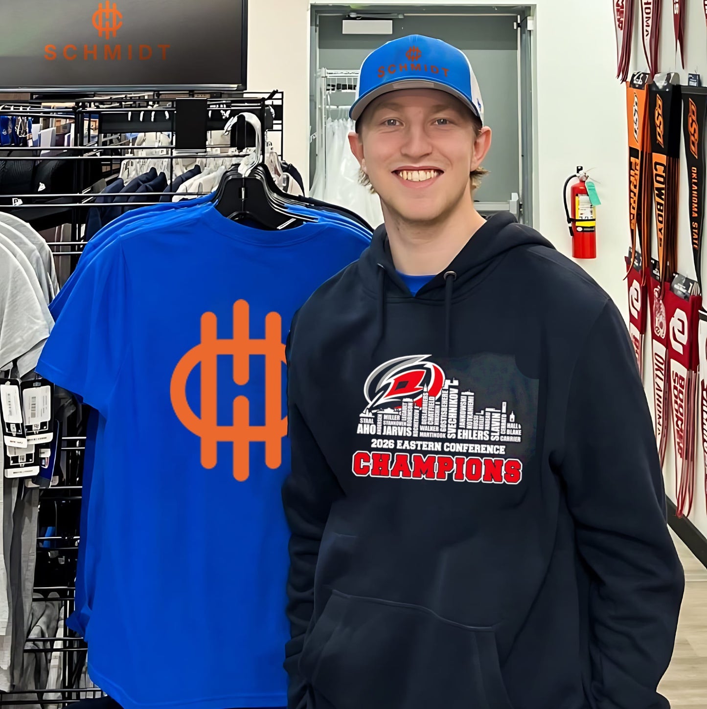 Carolina Hurricanes 2026 Eastern Conference Champions skyline text shirt