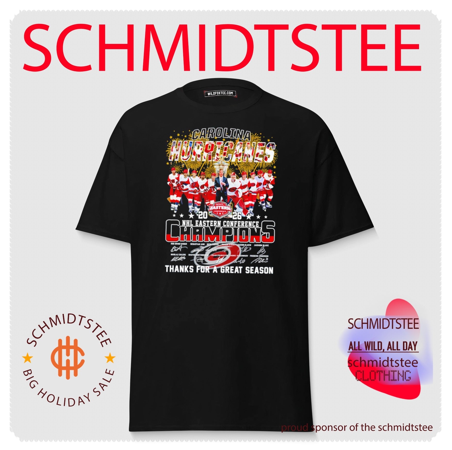 Carolina Hurricanes 2026 NHL Eastern Conference Champions thank you signatures shirt
