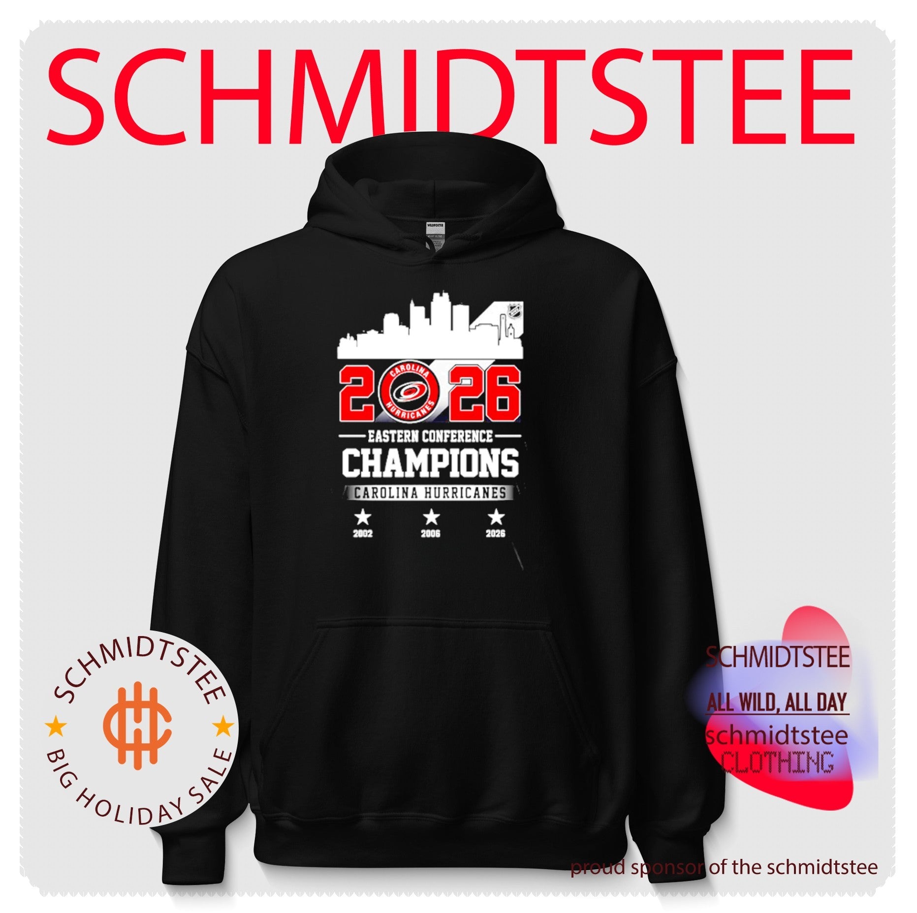 Carolina Hurricanes NHL Eastern Conference Champions 2026 skyline shirt