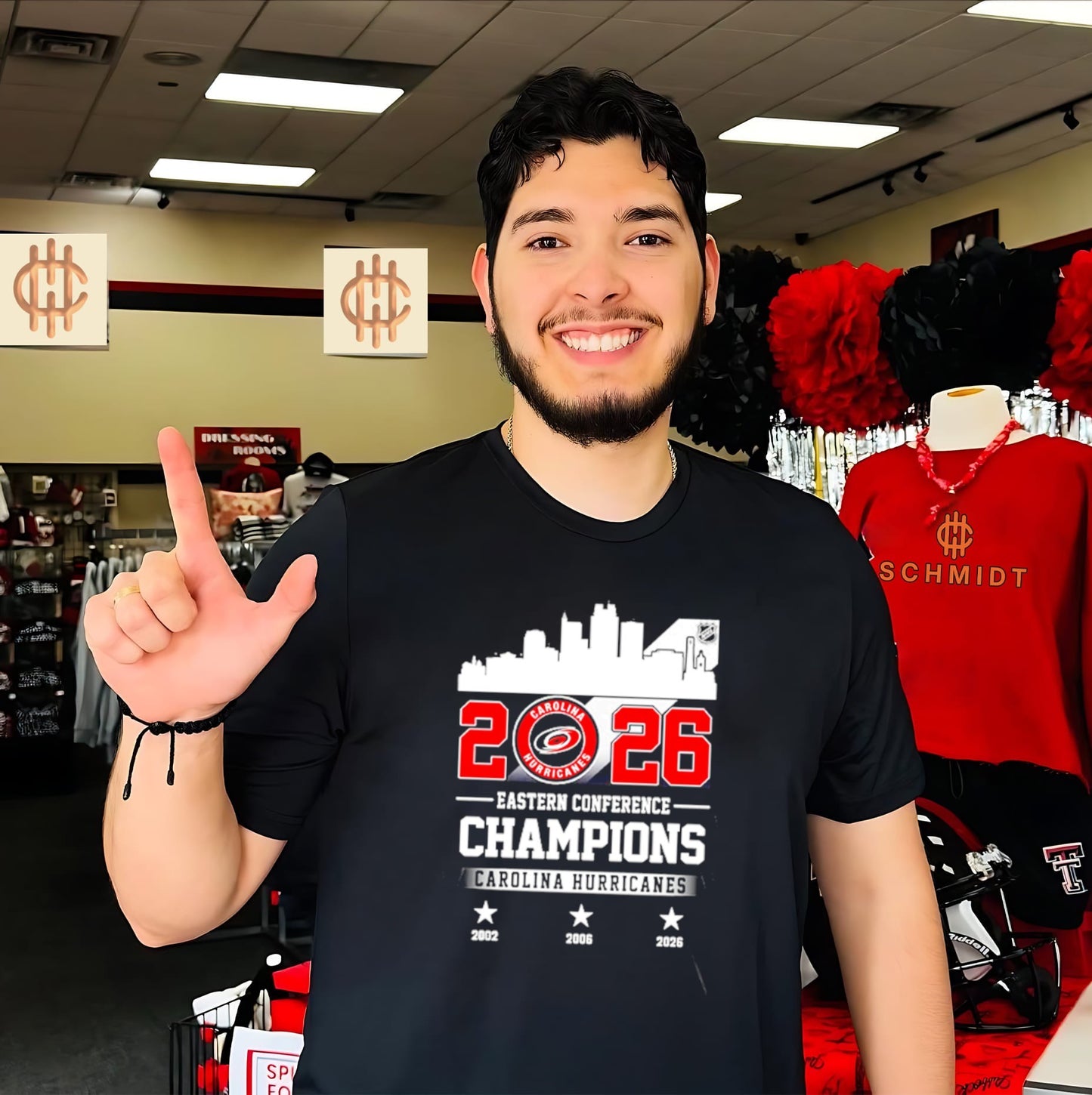 Carolina Hurricanes NHL Eastern Conference Champions 2026 skyline shirt