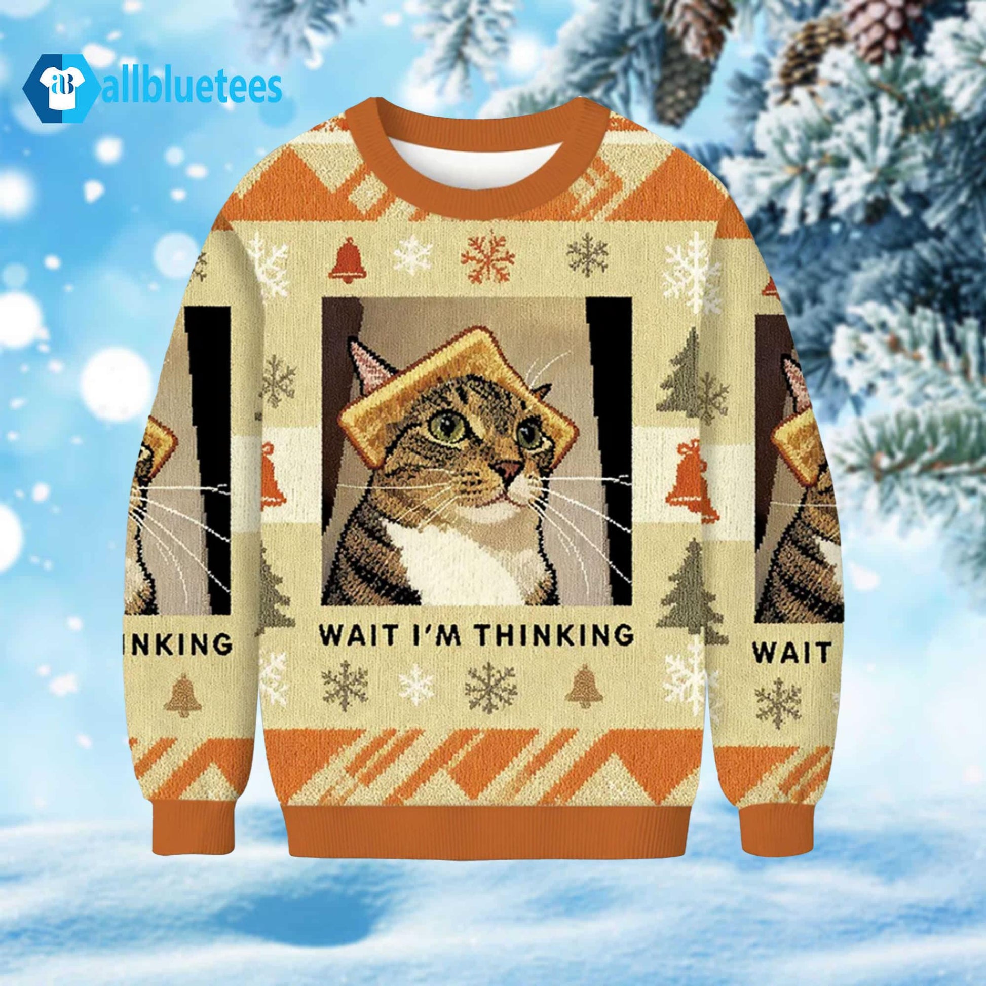 Cat Wait I’m Thinking Ugly Christmas Sweater
