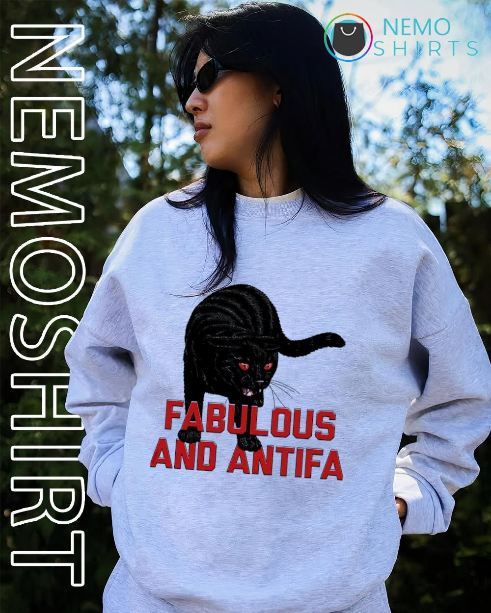 Cat fabulous and antifa shirt