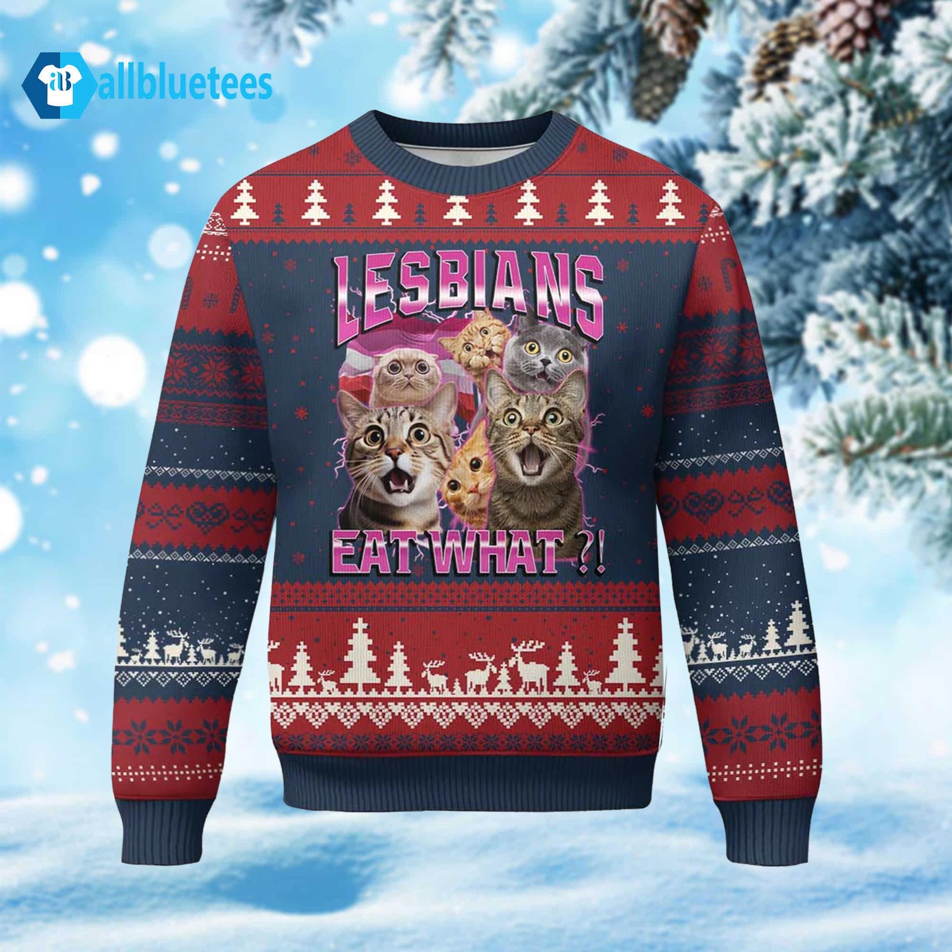Cats Lesbians Eat What Ugly Christmas Sweater