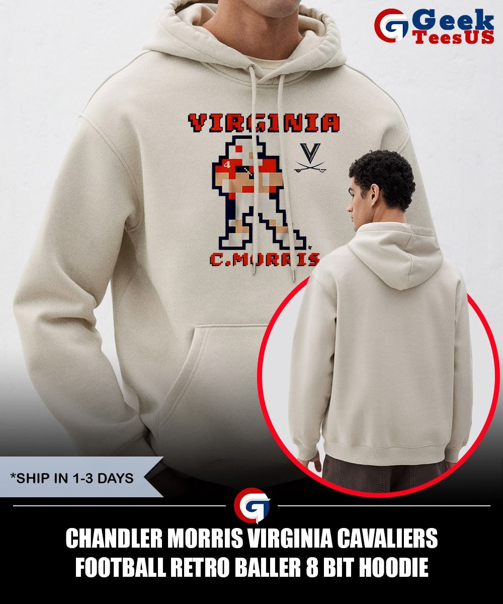 Chandler Morris Virginia Cavaliers football retro baller 8 bit shirt