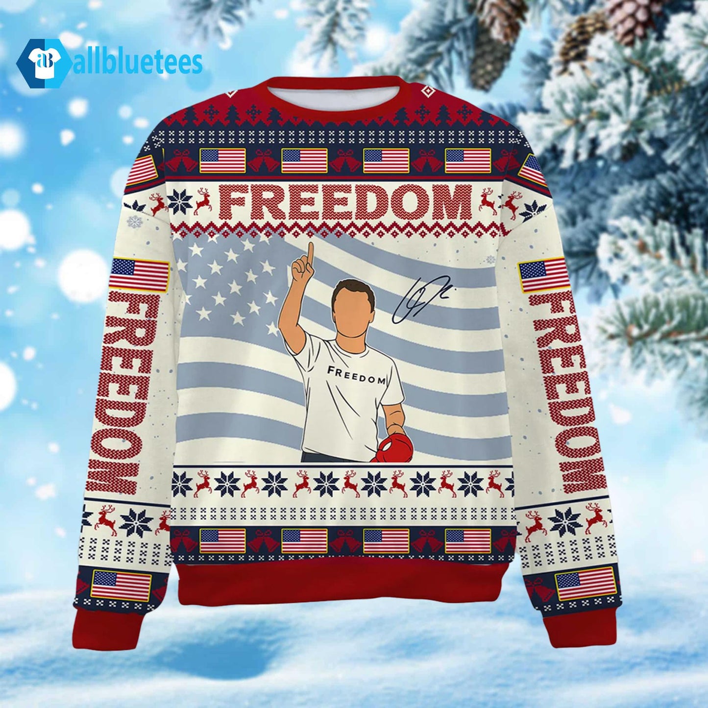 Charlie Kirk Freedom Ugly Christmas Sweater