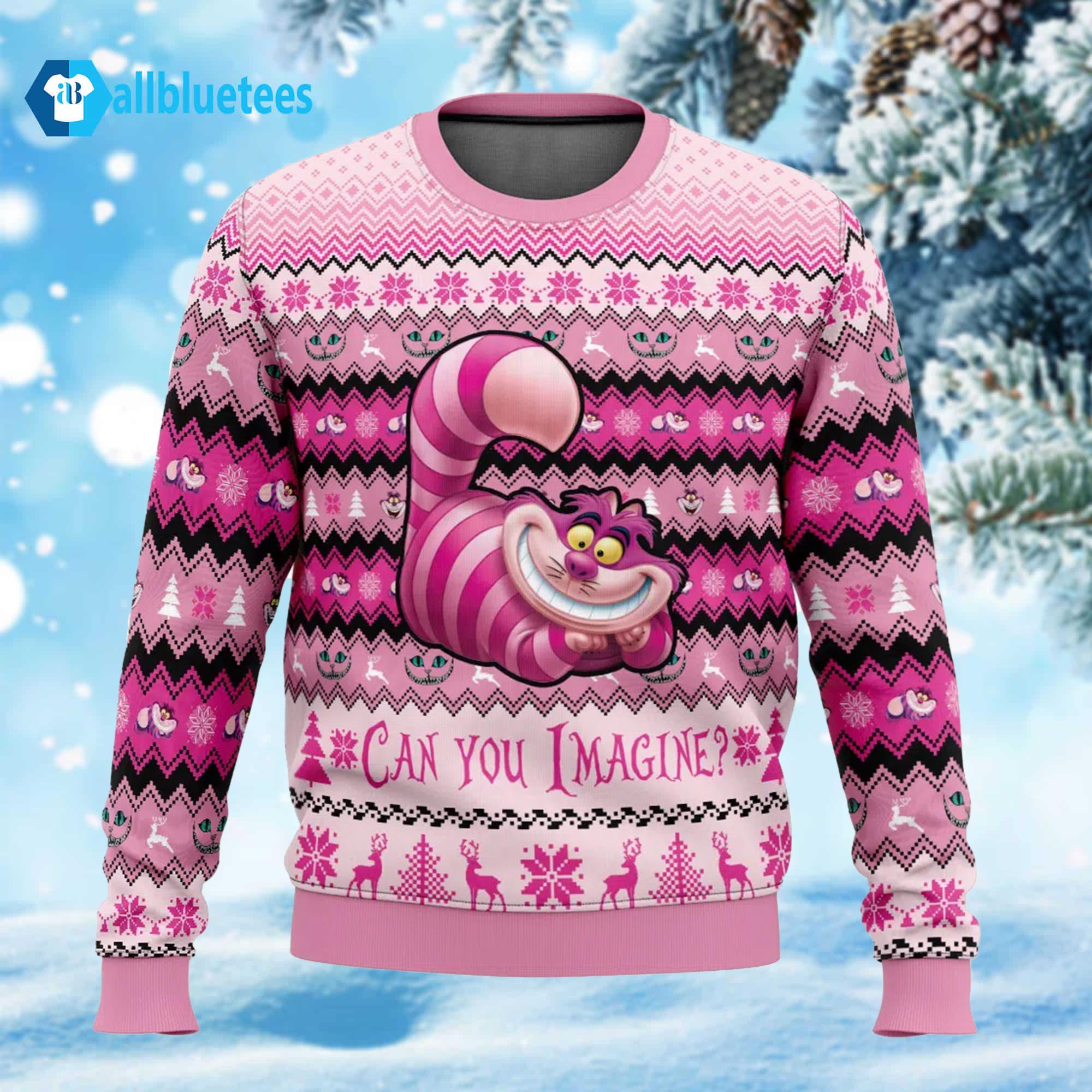 Cheshire Cat Can You Imagine Ugly Christmas Sweater