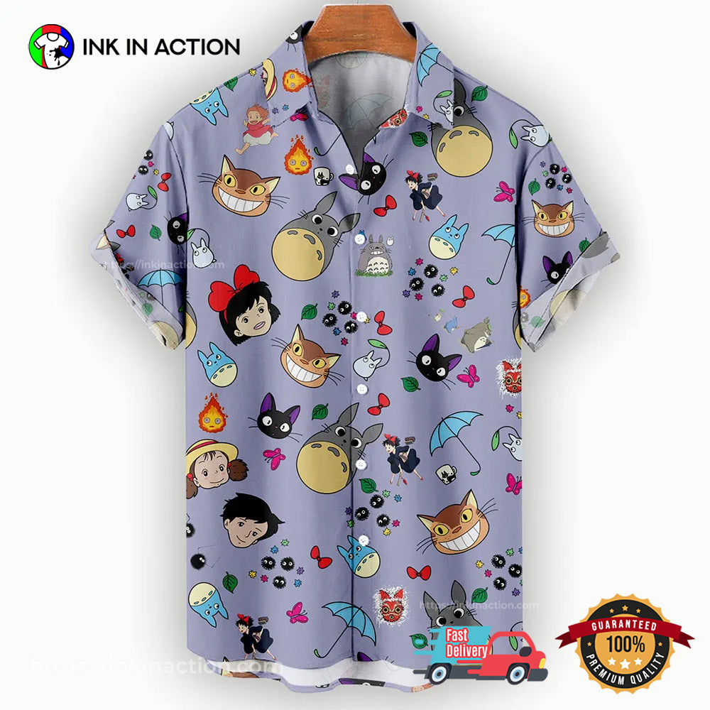 Chibi Studio Ghibli Characters Aloha Shirt