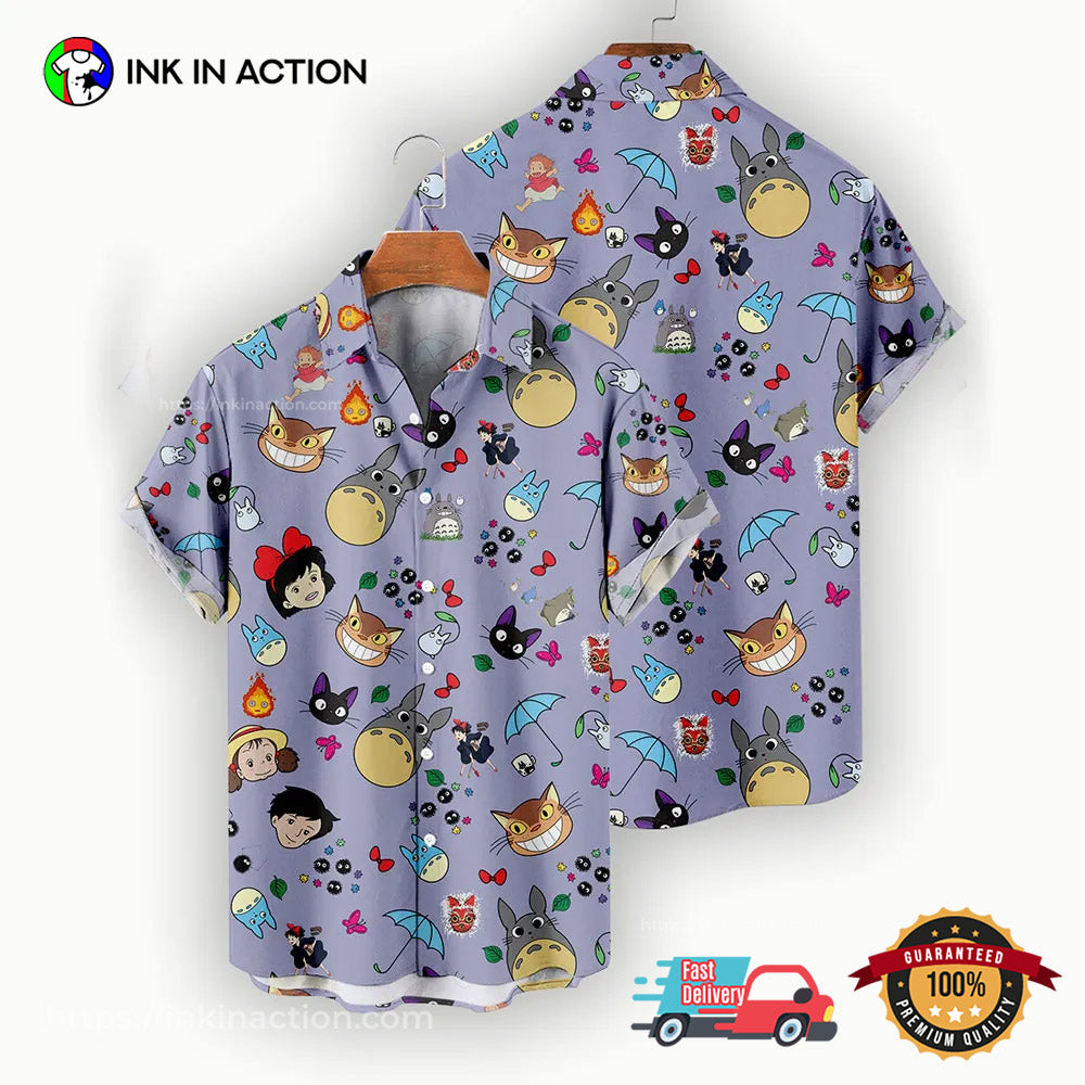 Chibi Studio Ghibli Characters Aloha Shirt