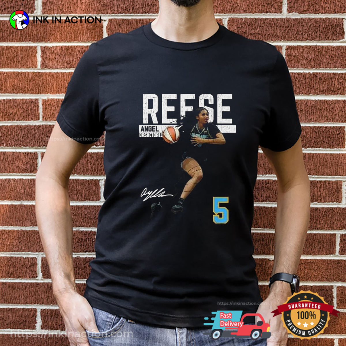 Chicago Angel Reese 5 Cartoon Women Basketball T-shirt