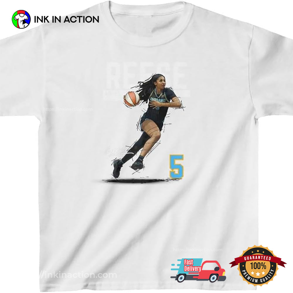 Chicago Angel Reese 5 Cartoon Women Basketball T-shirt