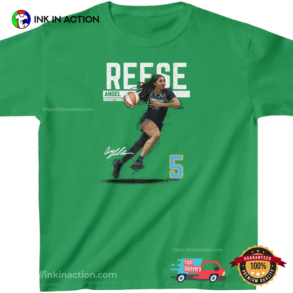 Chicago Angel Reese 5 Cartoon Women Basketball T-shirt