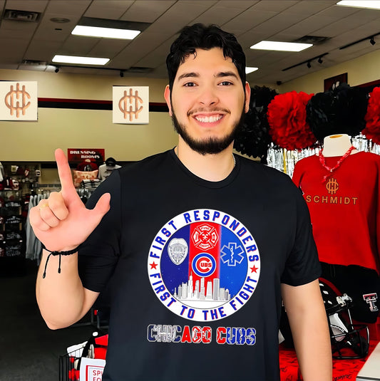 Chicago Cubs first responders first to the fight logo shirt