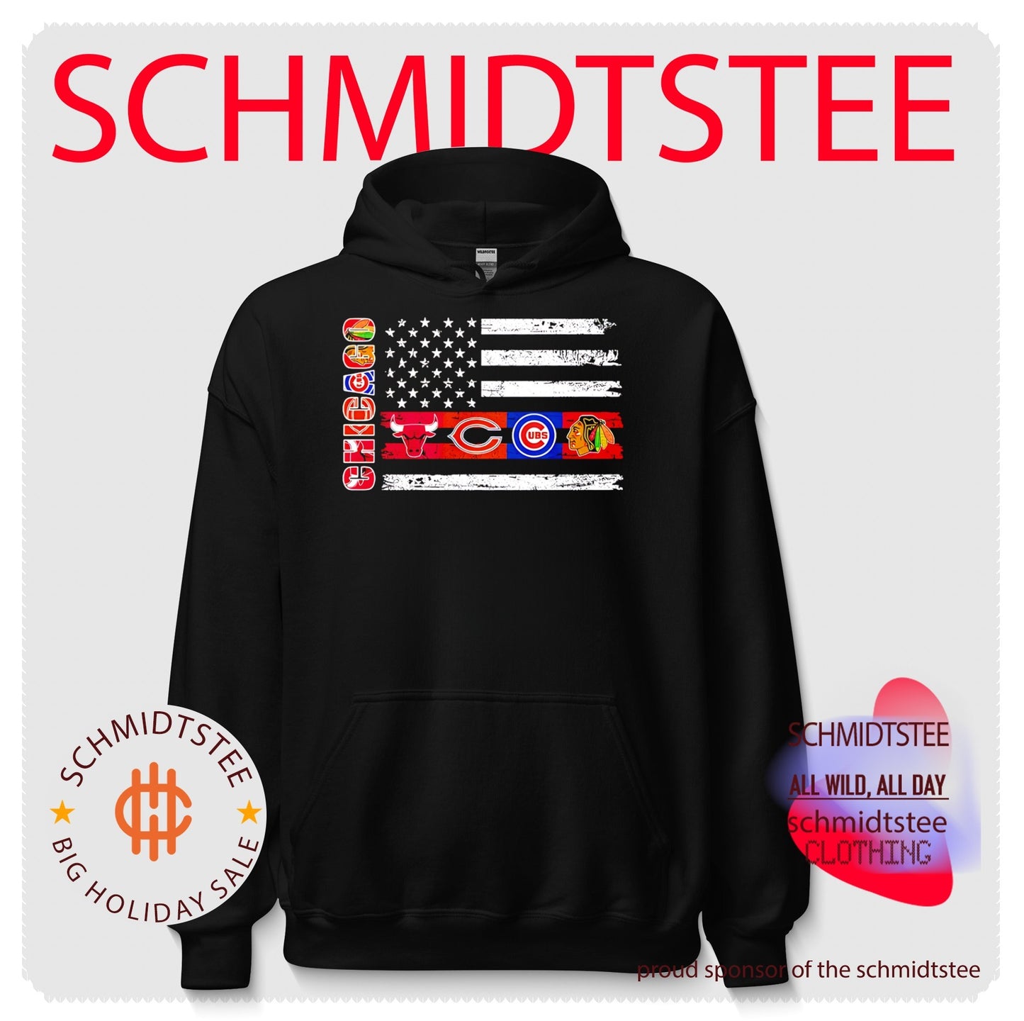 Chicago sports teams logos flag shirt