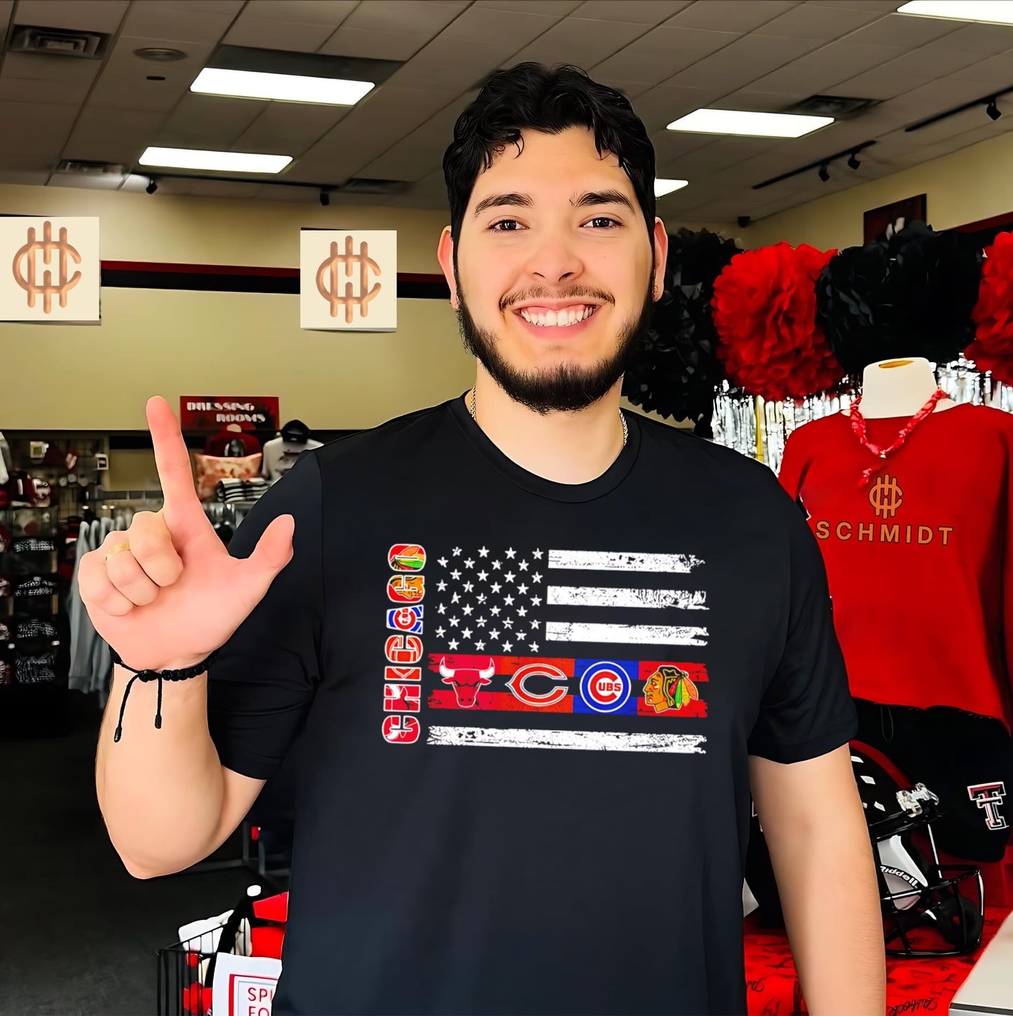 Chicago sports teams logos flag shirt