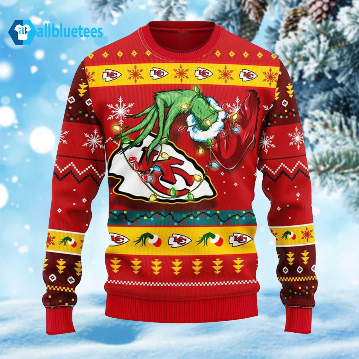 Chiefs Grnch Christmas Ugly Sweater