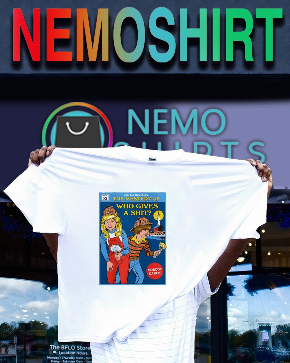 Children can you help solve the mystery of who gives a shit nobody cares shirt