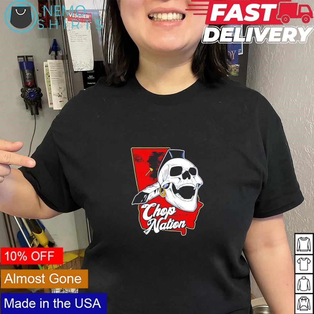 Chop nation Cleveland skull graphic shirt