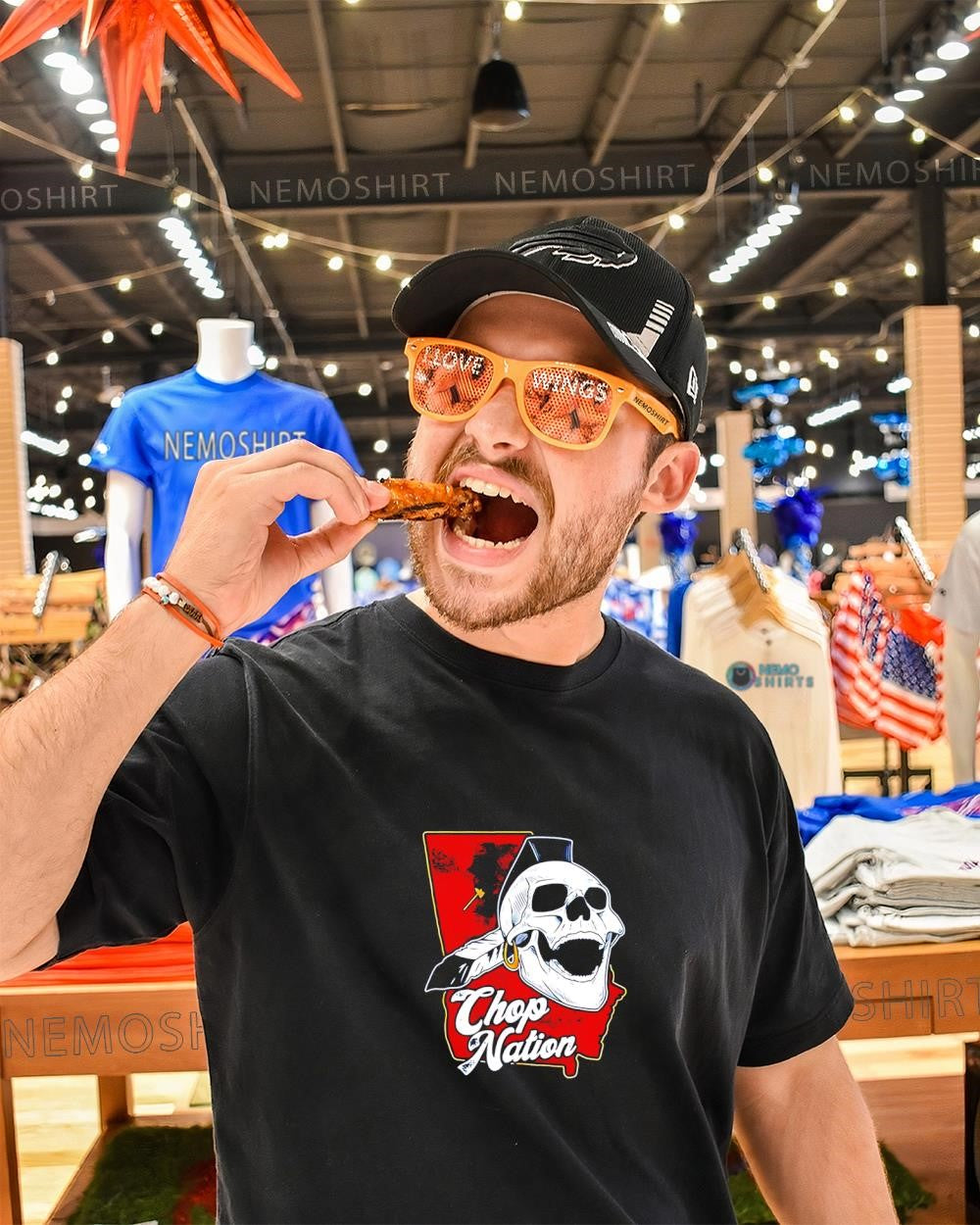 Chop nation Cleveland skull graphic shirt