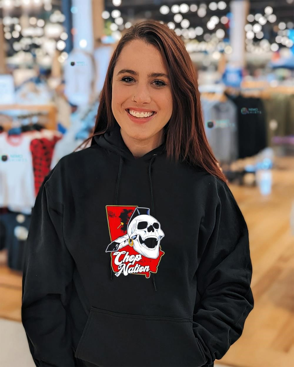 Chop nation Cleveland skull graphic shirt