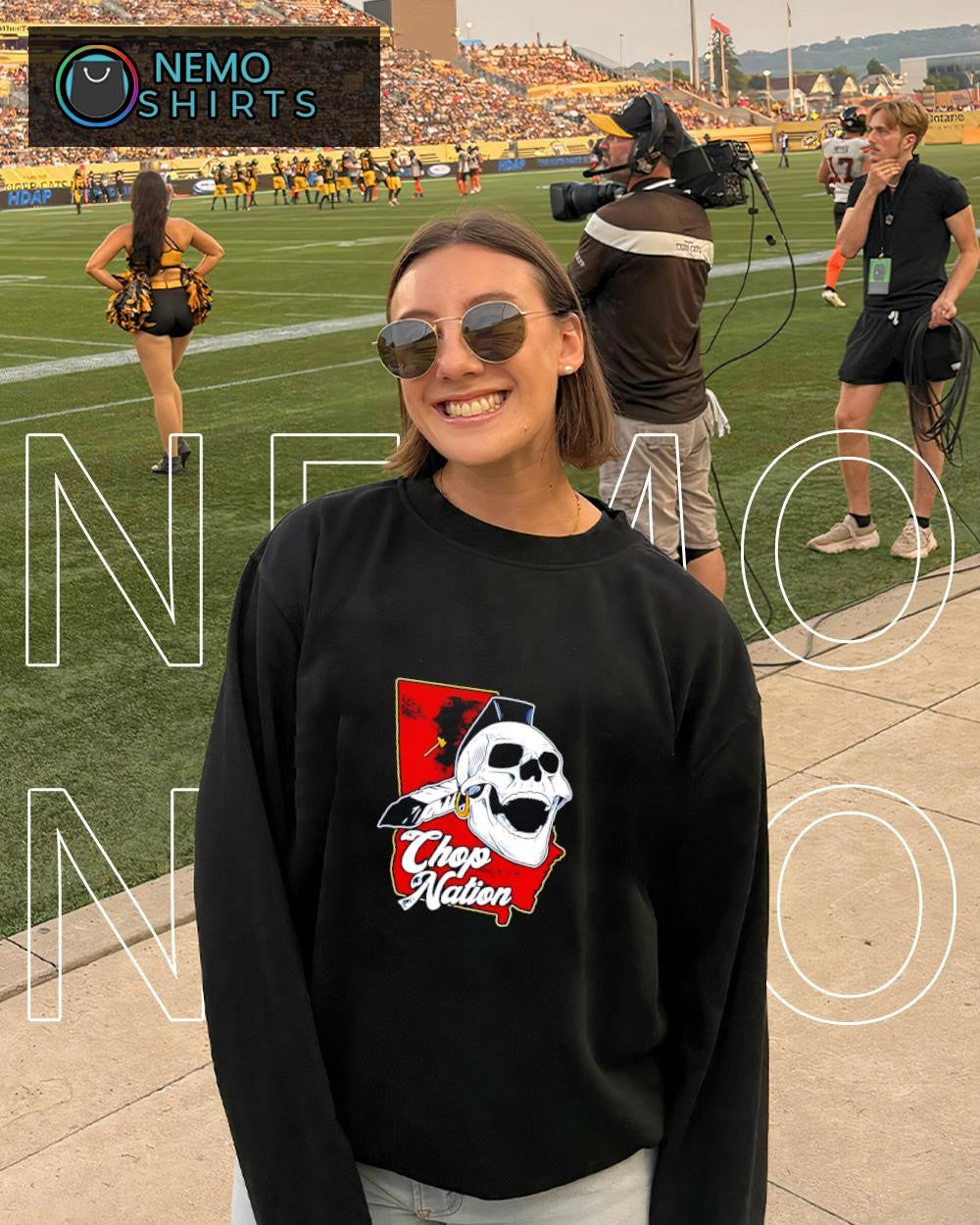 Chop nation Cleveland skull graphic shirt