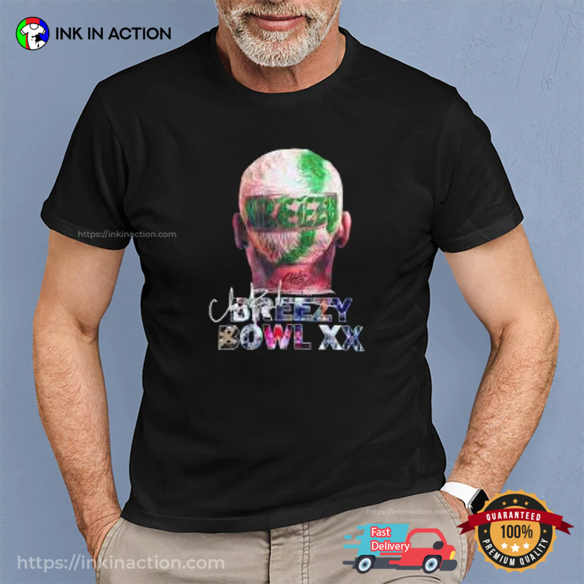 Chris Brown Head Breezy Bowl XX Tour Shirt