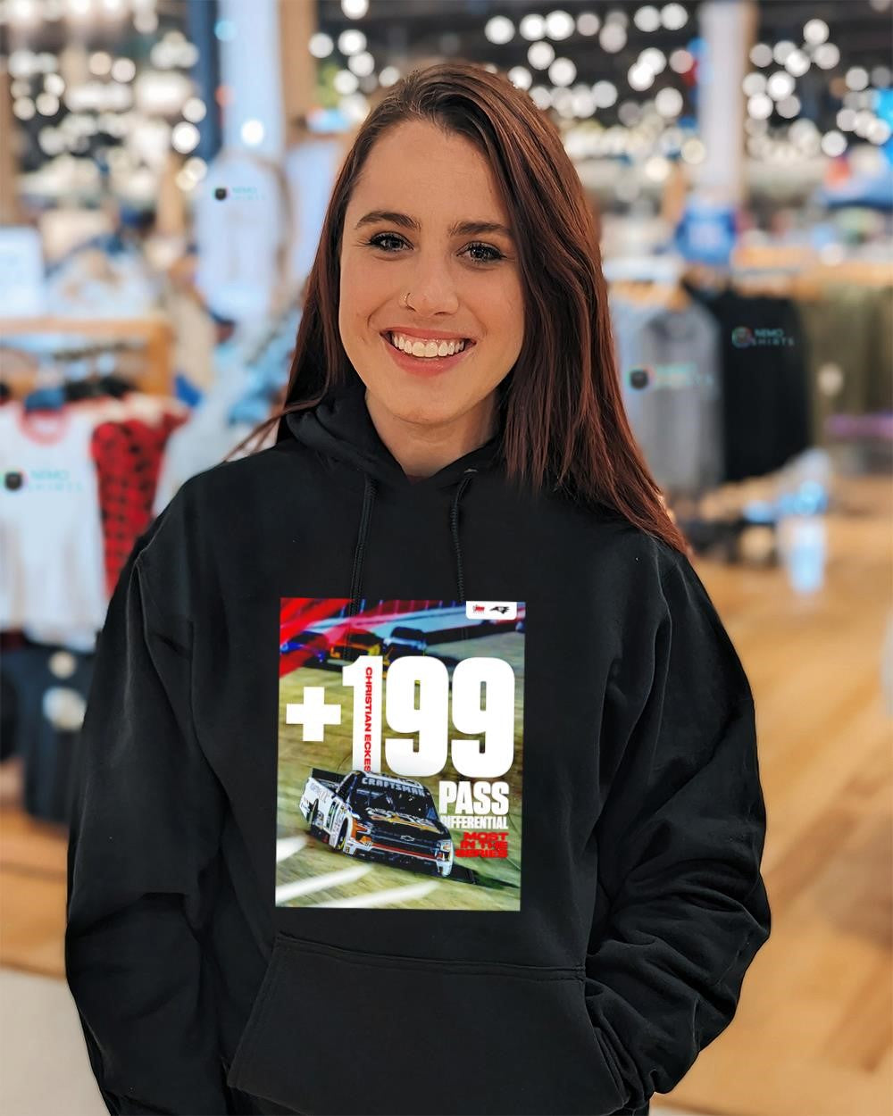 Christian Eckes 199 pass differential most in the series shirt