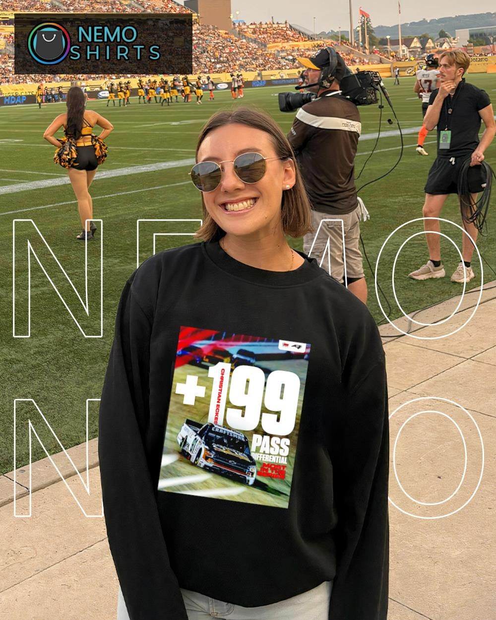 Christian Eckes 199 pass differential most in the series shirt