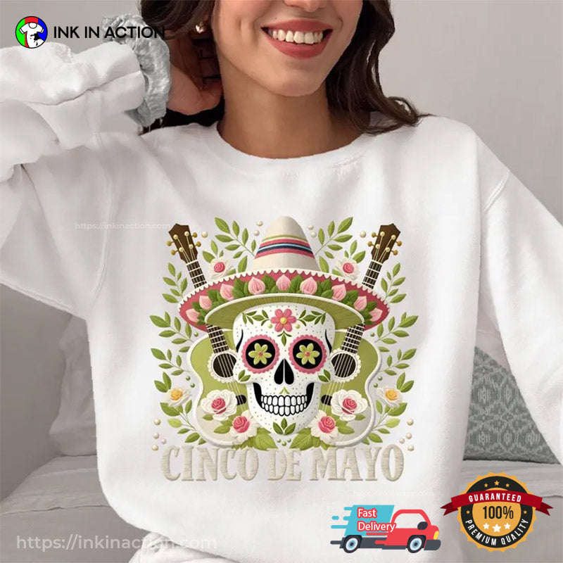 Cinco De Mayo Calavera Music T-shirt