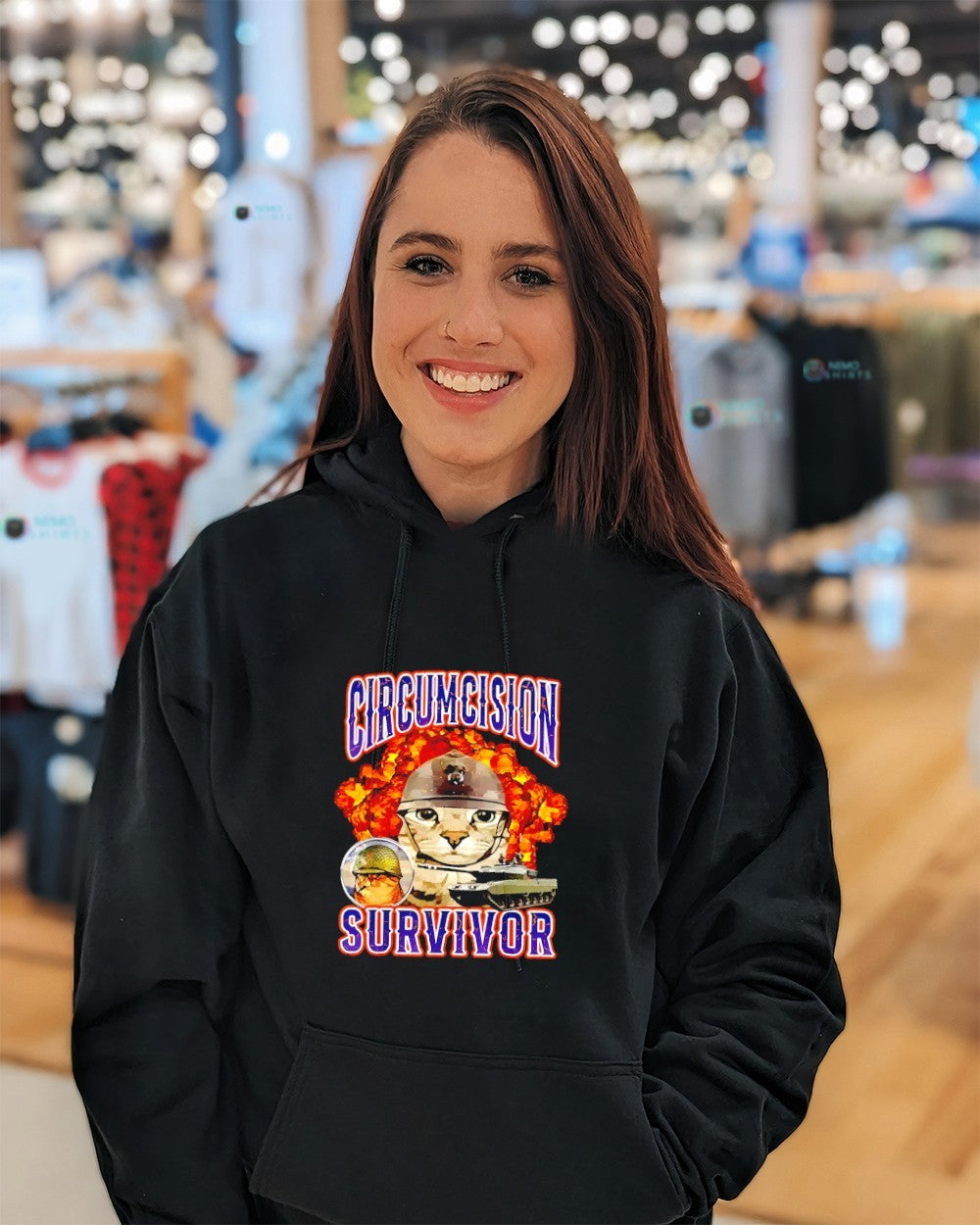 Circumcision Survivor funny cat shirt