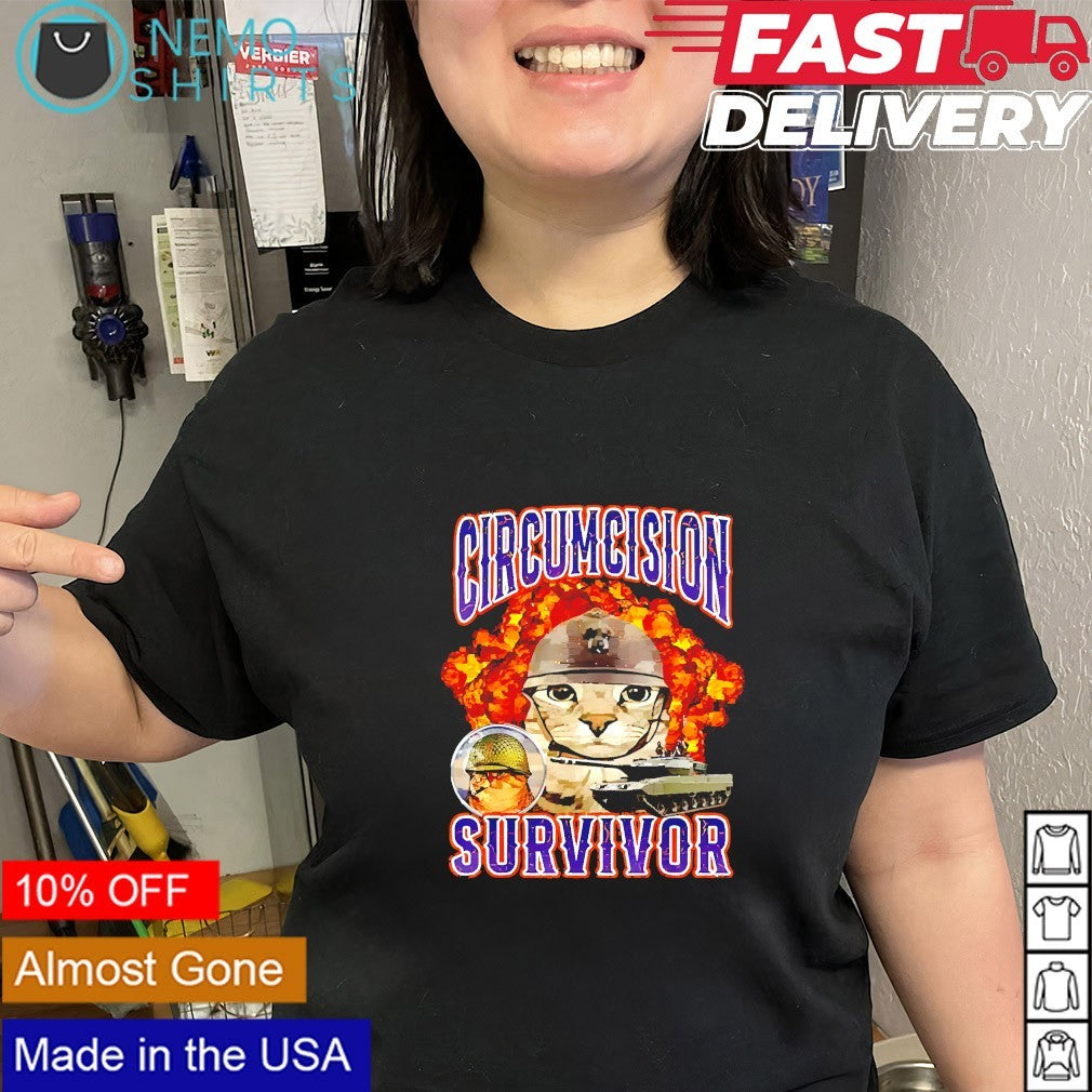 Circumcision survivor meme military cat shirt