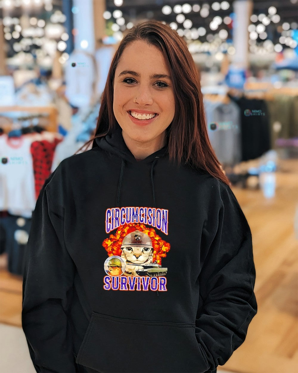Circumcision survivor meme military cat shirt