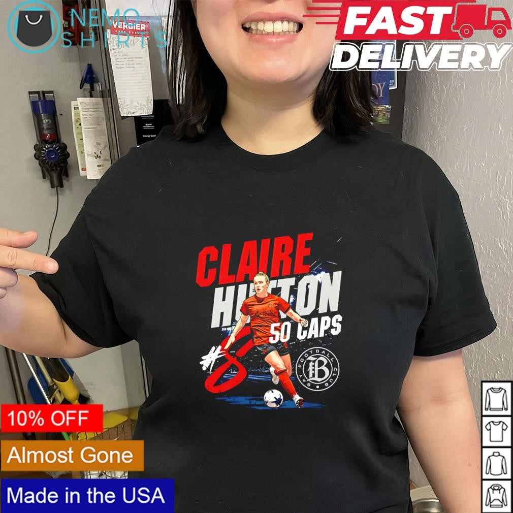Claire Hutton 8 Bay FC 50 Caps milestone player shirt
