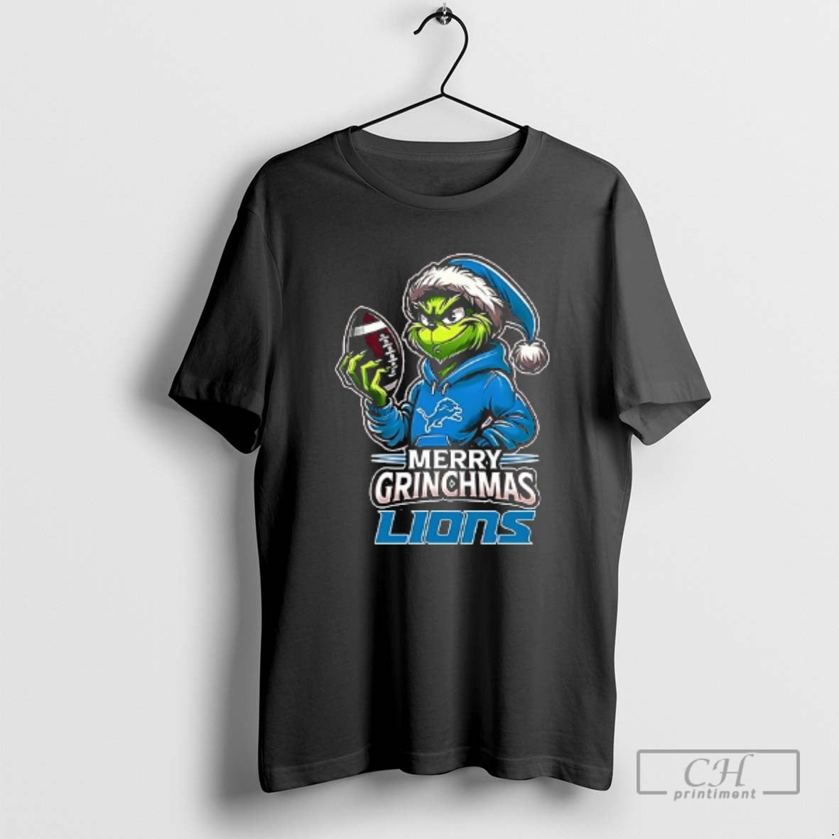 Classic Detroit Lions Merry Grinchmas They Hate Us Because They Aint Us Double Sided Graphic