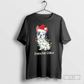 Classic French Bulldog Santa Hat Christmas Lights Frenchie Claus Shirt Sweater