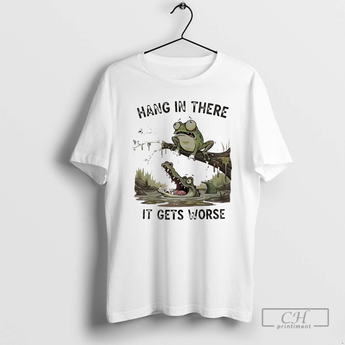 Classic Frog And Alligator Hang In There It Gets Worse Christmas Shirt Sweater
