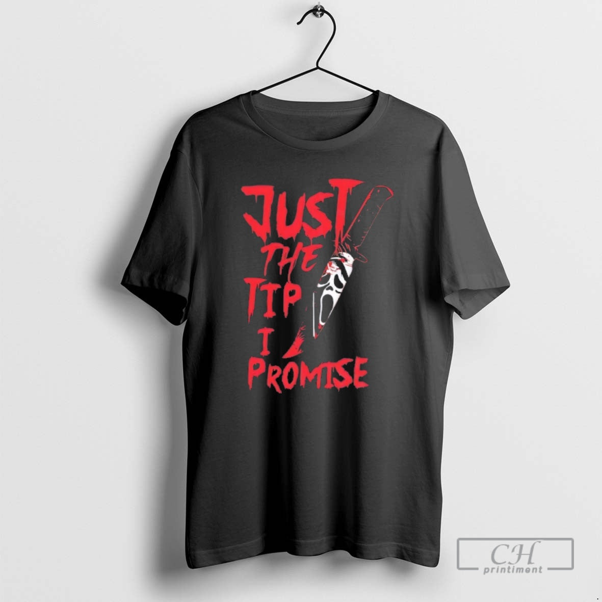 Classic Ghostface Knife Just The Tip I Promise Halloween Shirt Sweater