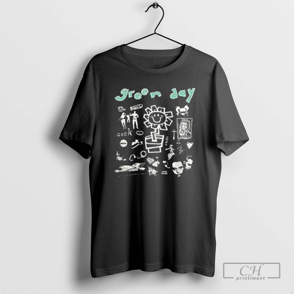 Classic Green Day Tour 2025 Cities Art Double Sided Graphic Shirt Sweater