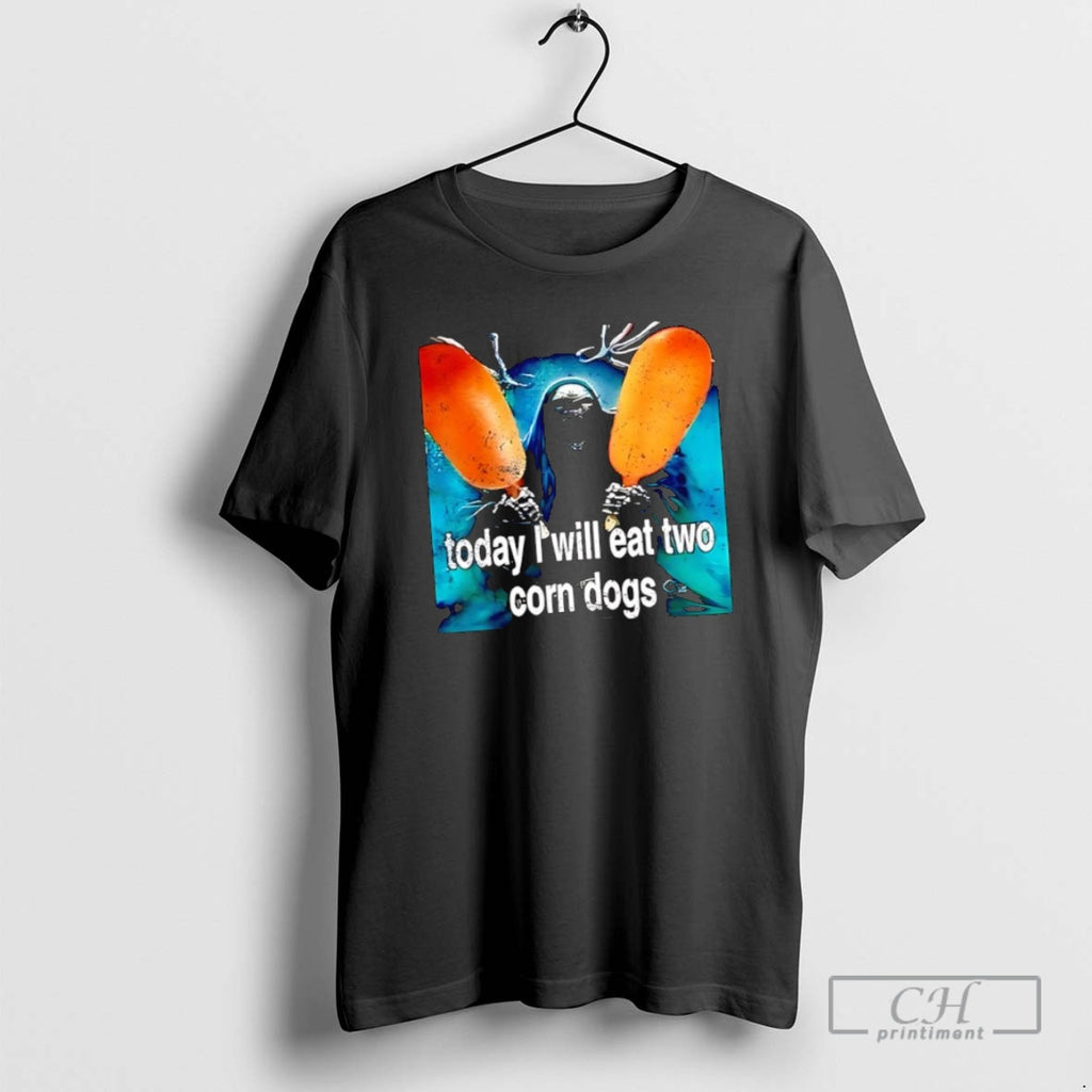 Classic Grim Reaper Today I Will Eat Two Corn Dogs Graphic Shirt Sweater